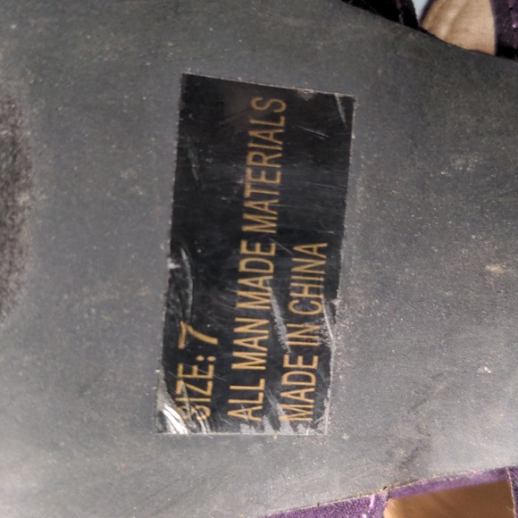 sz 7 purple strappy cut out peep toe platform heels pumps Qupid fabric heel zip - Picture 7 of 11